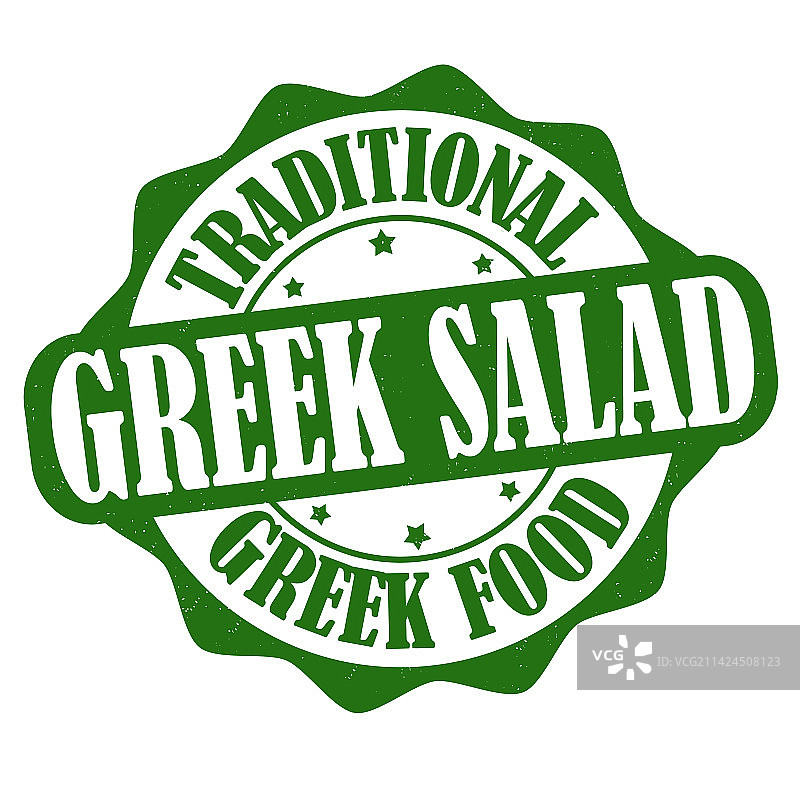 希腊沙拉标签或印章图片素材