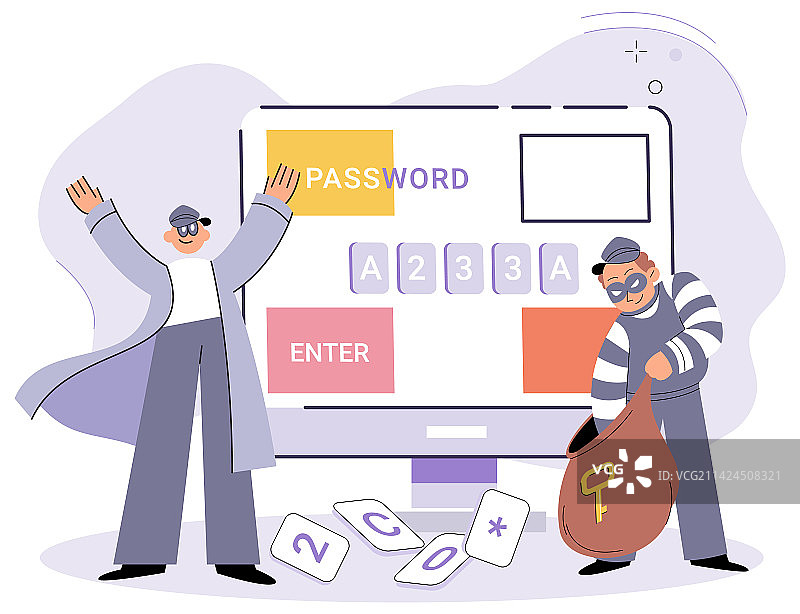 盗取金钱和个人数据的电脑黑客图片素材