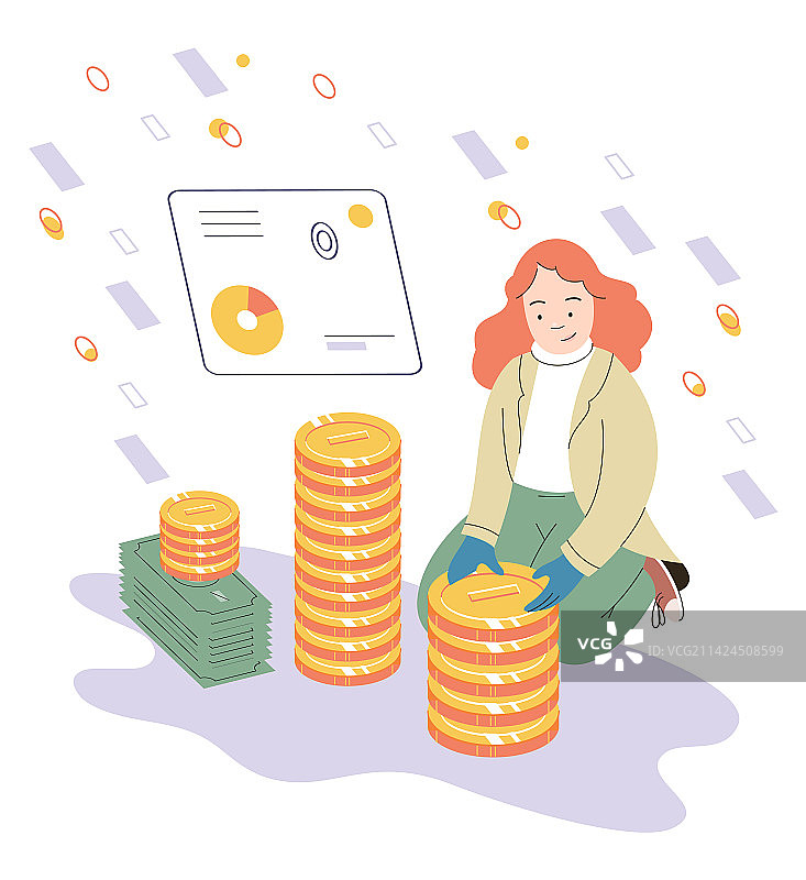 女性分析财务预算计划图片素材