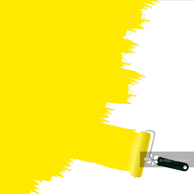 白色背景上的油漆滚筒图片素材