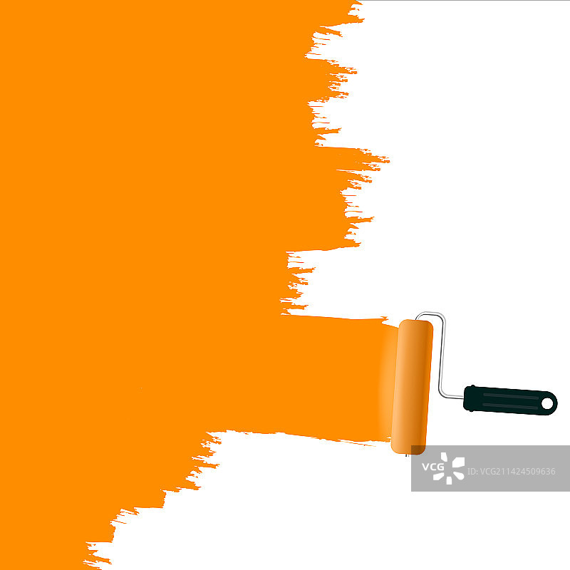 白色背景上的油漆滚筒图片素材