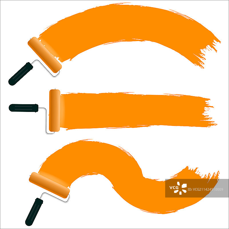 带条纹漆的滚筒刷图片素材