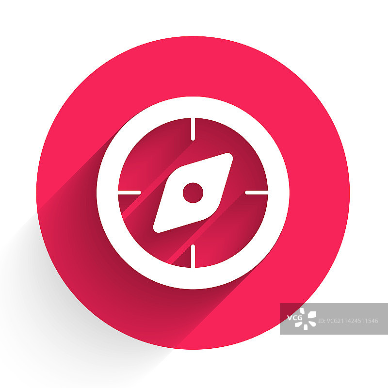 带长阴影的白色指南针图标图片素材