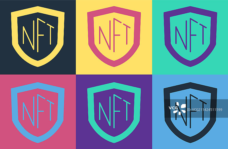 波普艺术风格的盾牌图标图片素材