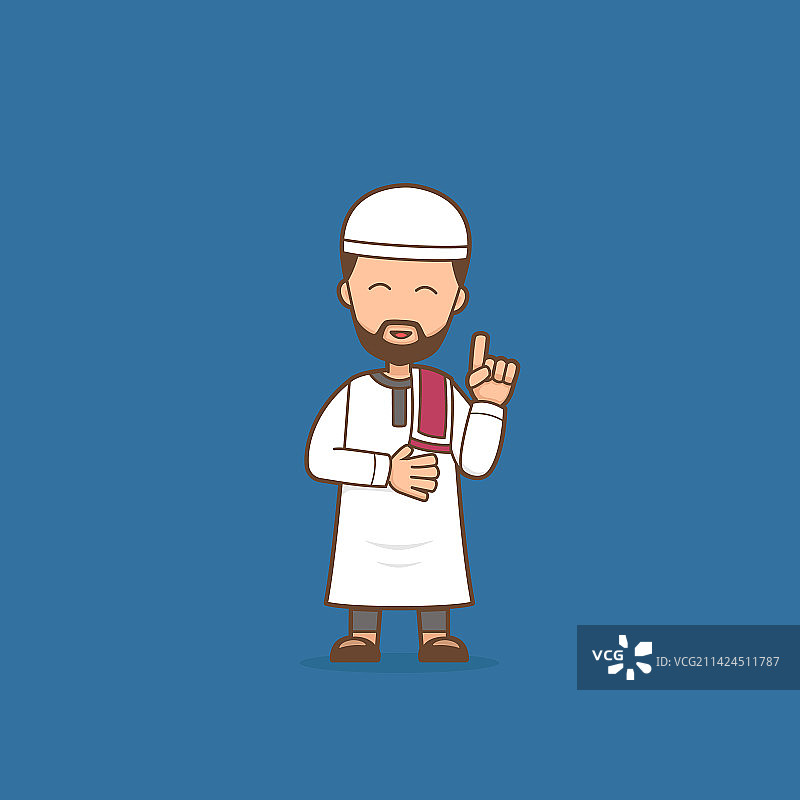 卡通穆斯林男子给予图片素材