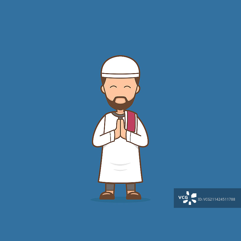 卡通人物穆斯林男子表示歉意图片素材