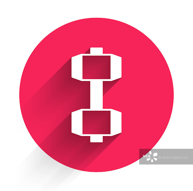 带长阴影的白色哑铃图标图片素材