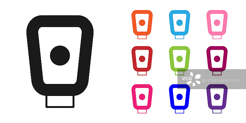 白色背景上的黑色拳击训练手靶图标图片素材