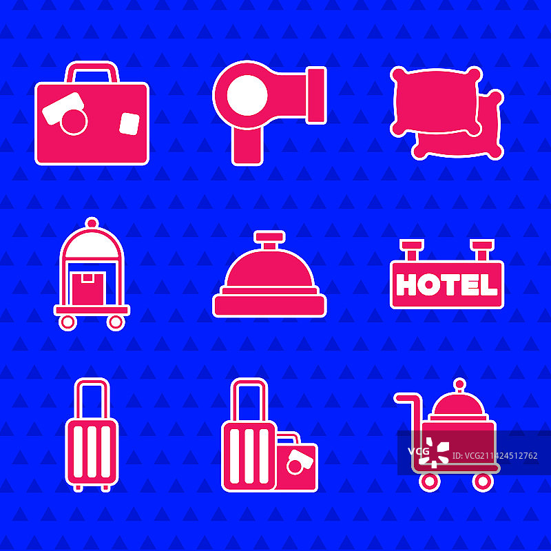 酒店服务铃与行李箱图片素材
