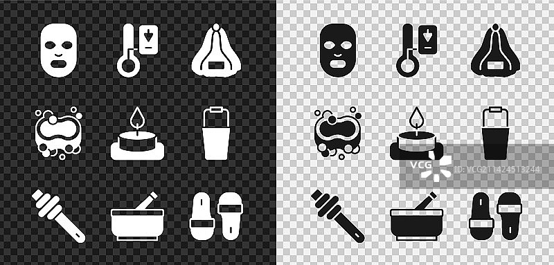 面部化妆面膜、桑拿温度计、帽子图片素材