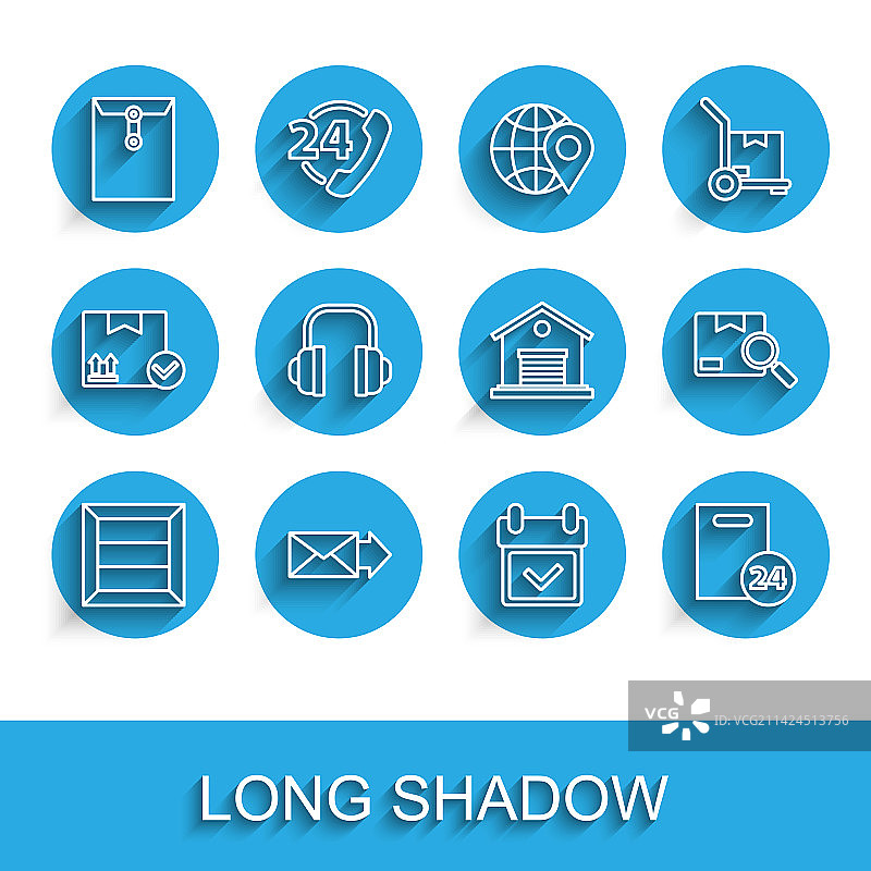 线条木盒信封日历与复选框图片素材