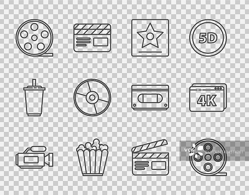 电影摄影机胶片好莱坞星光大道素材图片素材