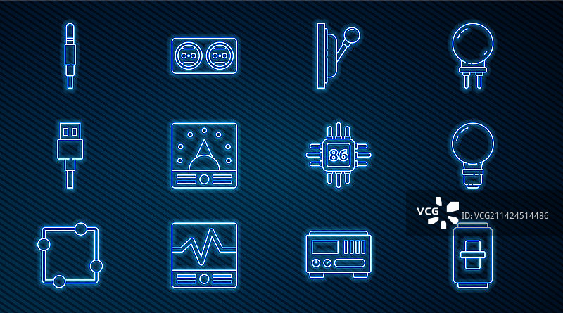 电灯开关灯泡组合套装图片素材