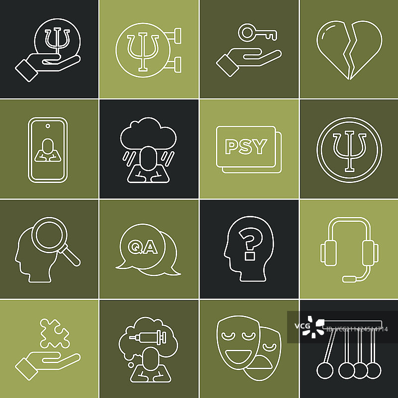 钟摆、心理学家和在线心理学图片素材