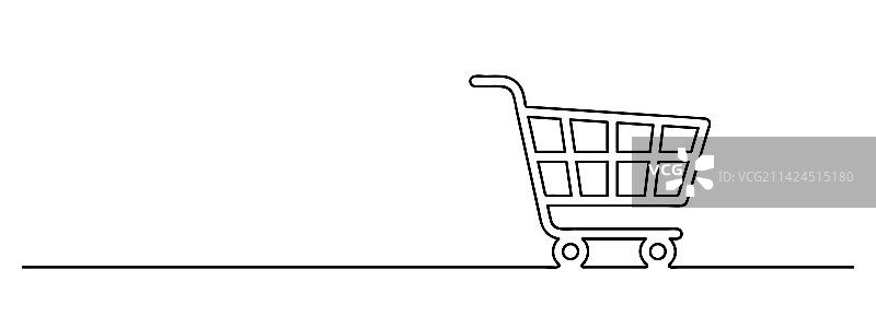 购物车符号连续线条画图片素材