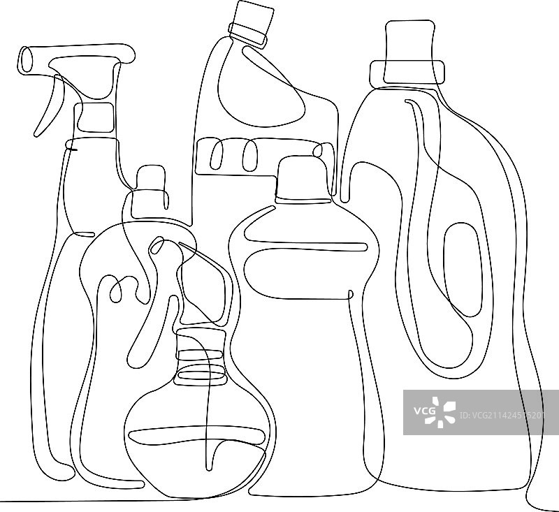 洗衣液和漂白剂瓶图片素材