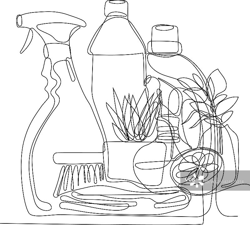 洗衣液和漂白剂瓶图片素材