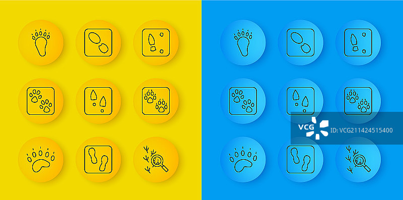 熊掌印、爪子、人类脚印图片素材