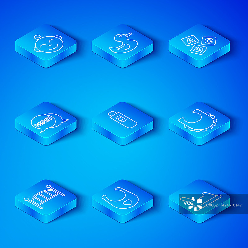 婴儿床摇篮床孕检围兜组合图片素材