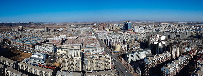 凌海市 地标 航拍 九华山公园 慈海寺 人民路图片素材