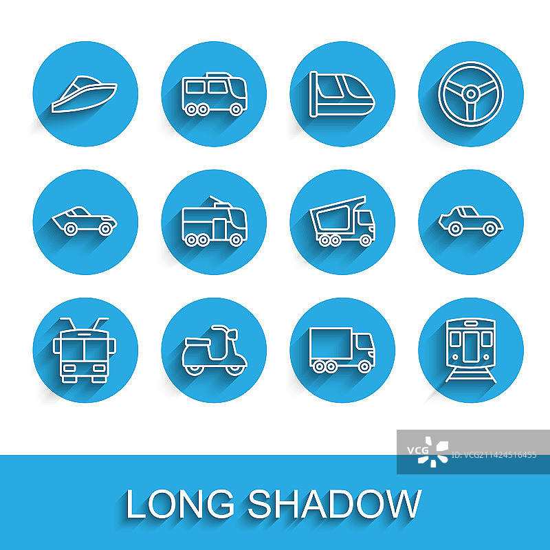 电车滑板车快艇送货线条图片素材