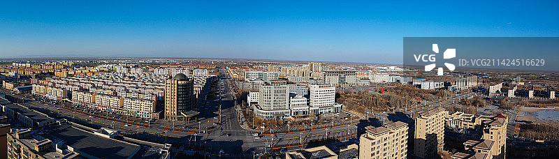 盘山县 地标 航拍 府前大街 创业大厦图片素材