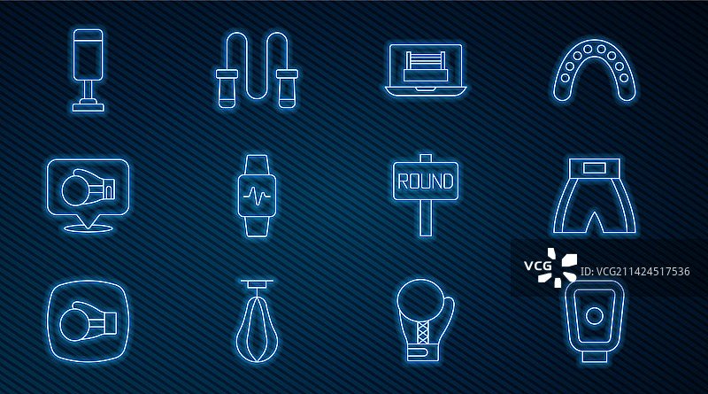 拳击训练手套戒指简图图片素材