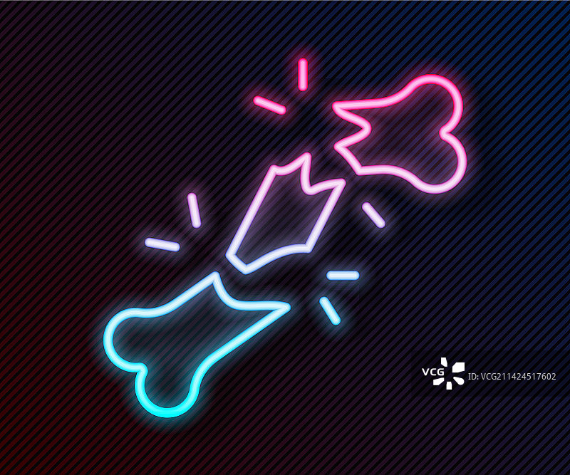 发光的霓虹灯人类骨折图标图片素材