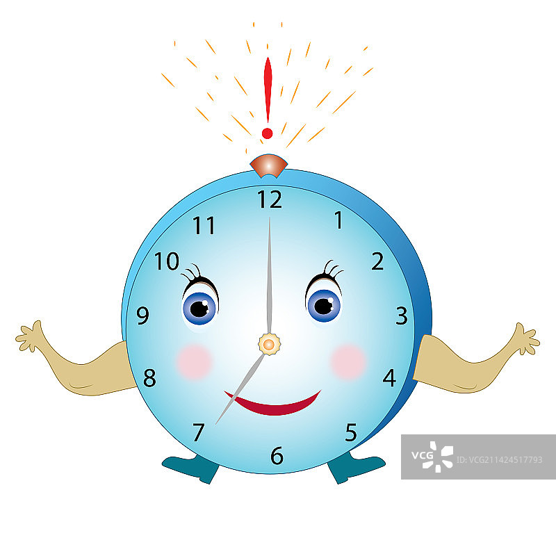 绿松石色数字儿童闹钟图片素材