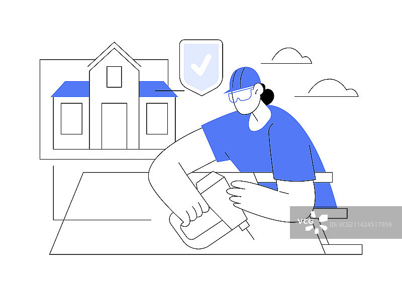 屋顶建造服务抽象概念图片素材