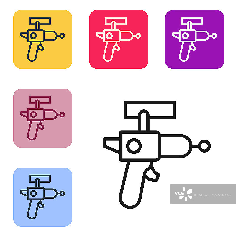 白色背景上的黑色射线枪图标图片素材
