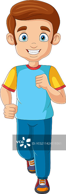 在白色背景上慢跑的卡通男人图片素材