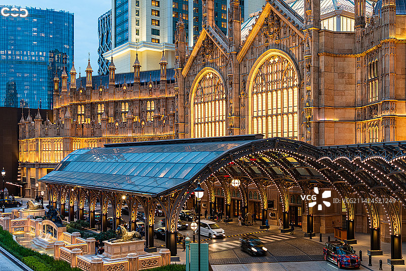 澳门伦敦人度假区酒店城市夜景图片素材