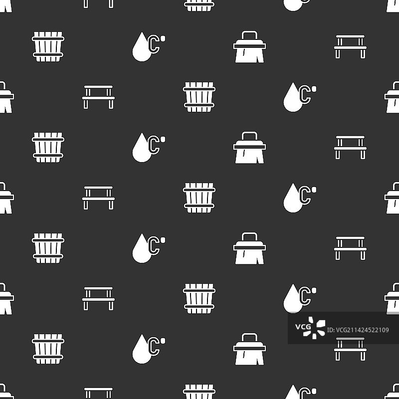 桑拿刷木凳水桶套装图片素材