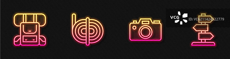 线条照片相机、登山背包攀登者图片素材