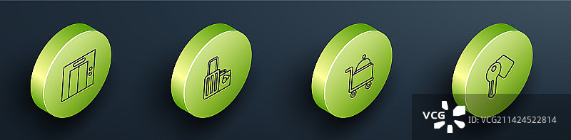 2.5D等距线：行李箱图片素材