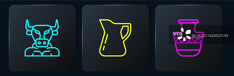 弥诺陶洛斯与古代双耳瓶图片素材