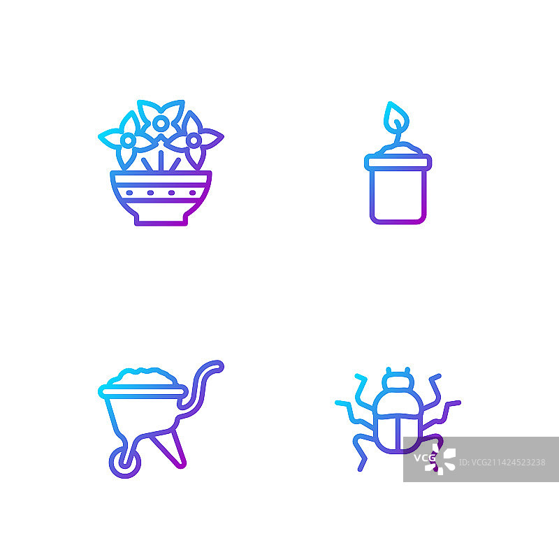 甲虫手推车鲜花图片素材