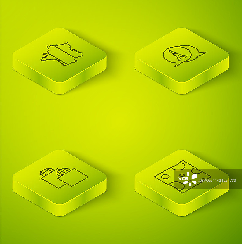 埃菲尔铁塔购物纸袋2.5D线条图片素材