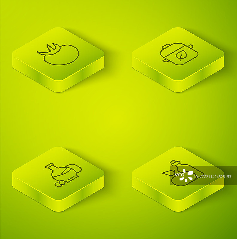 2.5D线条：纯素食品、饮食、饮料瓶图片素材