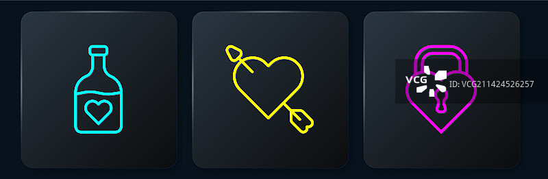 爱心药水瓶城堡组合图片素材