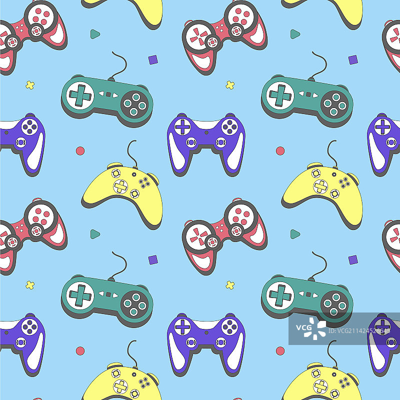 游戏手柄控制器无缝图案图片素材