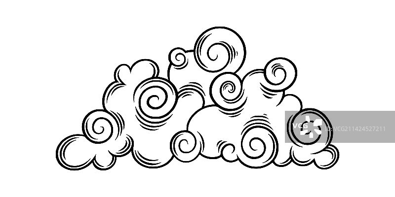 卷曲风格的中国祥云图案图片素材