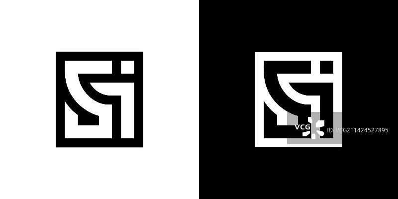 SI首字母标志设计图片素材
