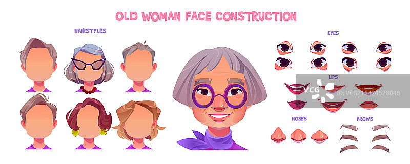 年长的亚洲妇女面部特写图片素材