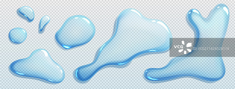 液体水滴和水坑图片素材