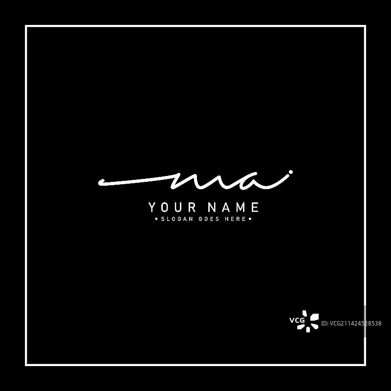 MA首字母手写签名标志图片素材