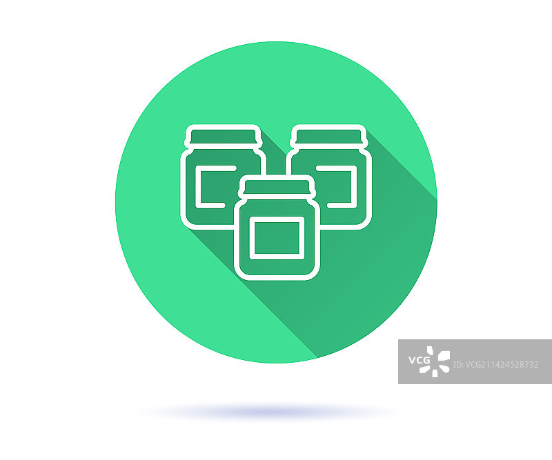 婴儿食品罐图标（长阴影）图片素材