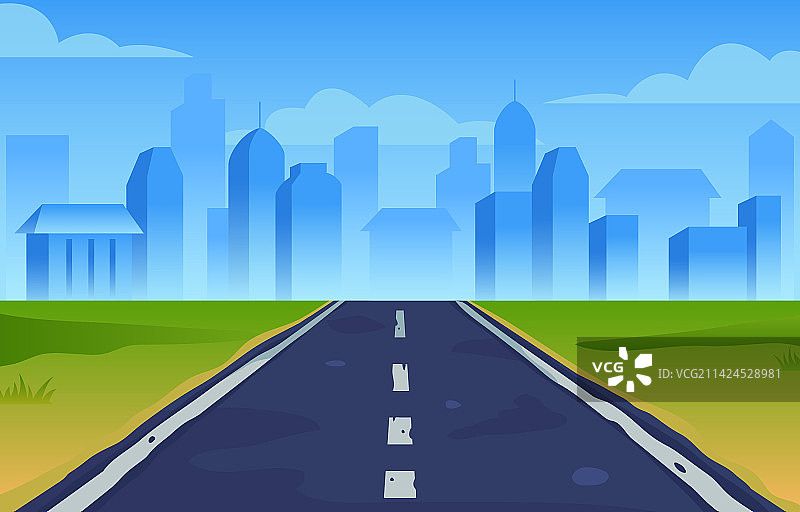 通往城市的汽车道路图片素材