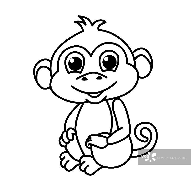 可爱的卡通猴子角色图片素材